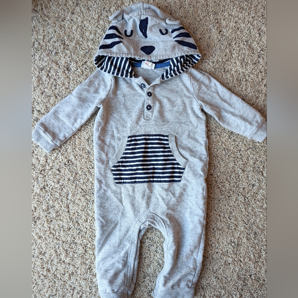 Hooded Cotton Jumpsuit, 6-9 months